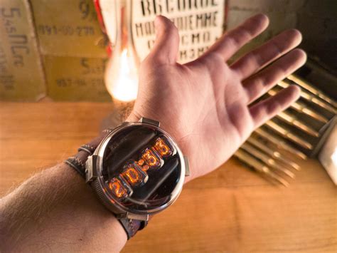 Titanium Nixie watch inspired by Metro Exodus 